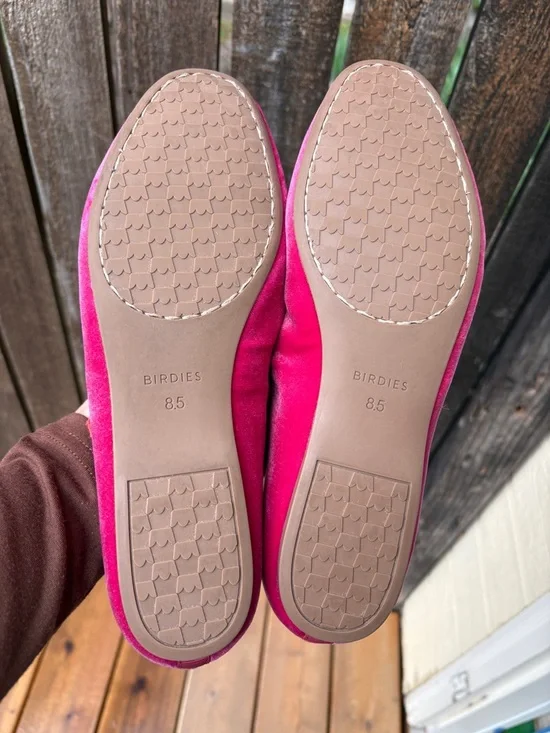 Birdies Hummingbird Velvet Mary Jane Flats In Hot Pink & Orange Sz 8.5 - Picture 8 of 12
